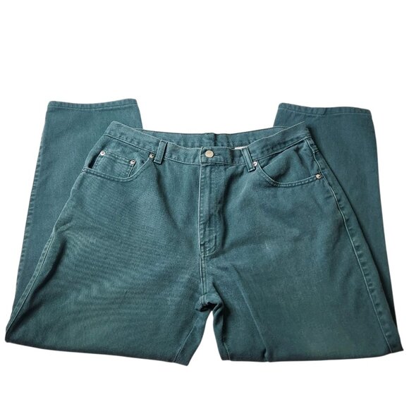 Sasson Jeans Green Size 36/30 High-Waist Straight Mom Jeans Vintage 80s 90s - Picture 2 of 11
